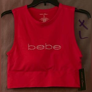 Bebe Vibrant Red Crop Top